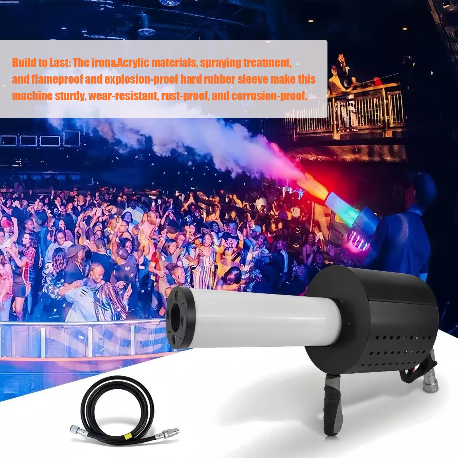 LED CO₂ Konfettimaschine Handgeführte Maschine für Party Hochzeit Bühne Konzerte Theater - Akku Nebelmaschine, Event Konfetti Werfer