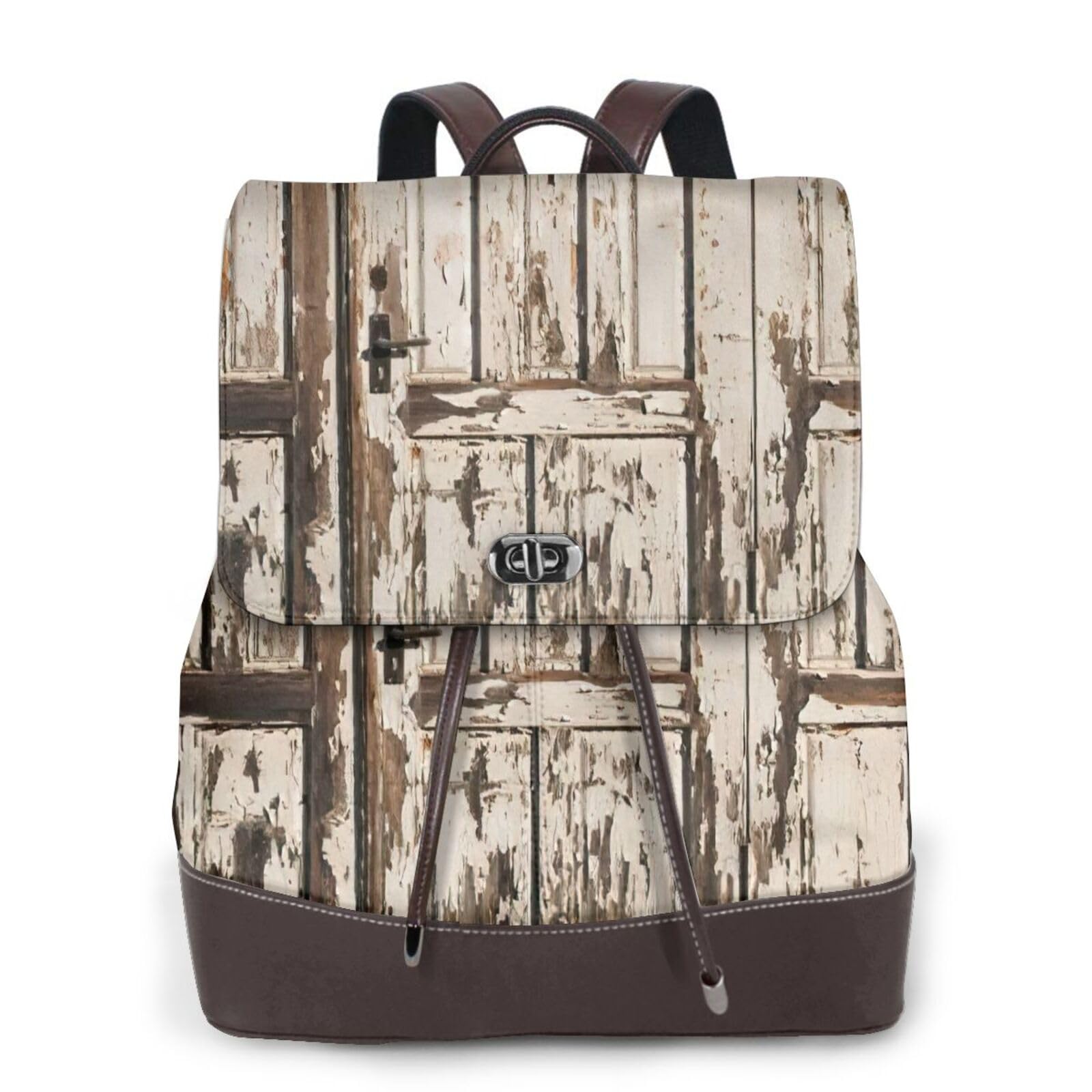Stall Barn Door Print Modny Damski Plecak Do Podróży Pracy Codziennego Użytku Weekendowe Wyjazdy Plecak