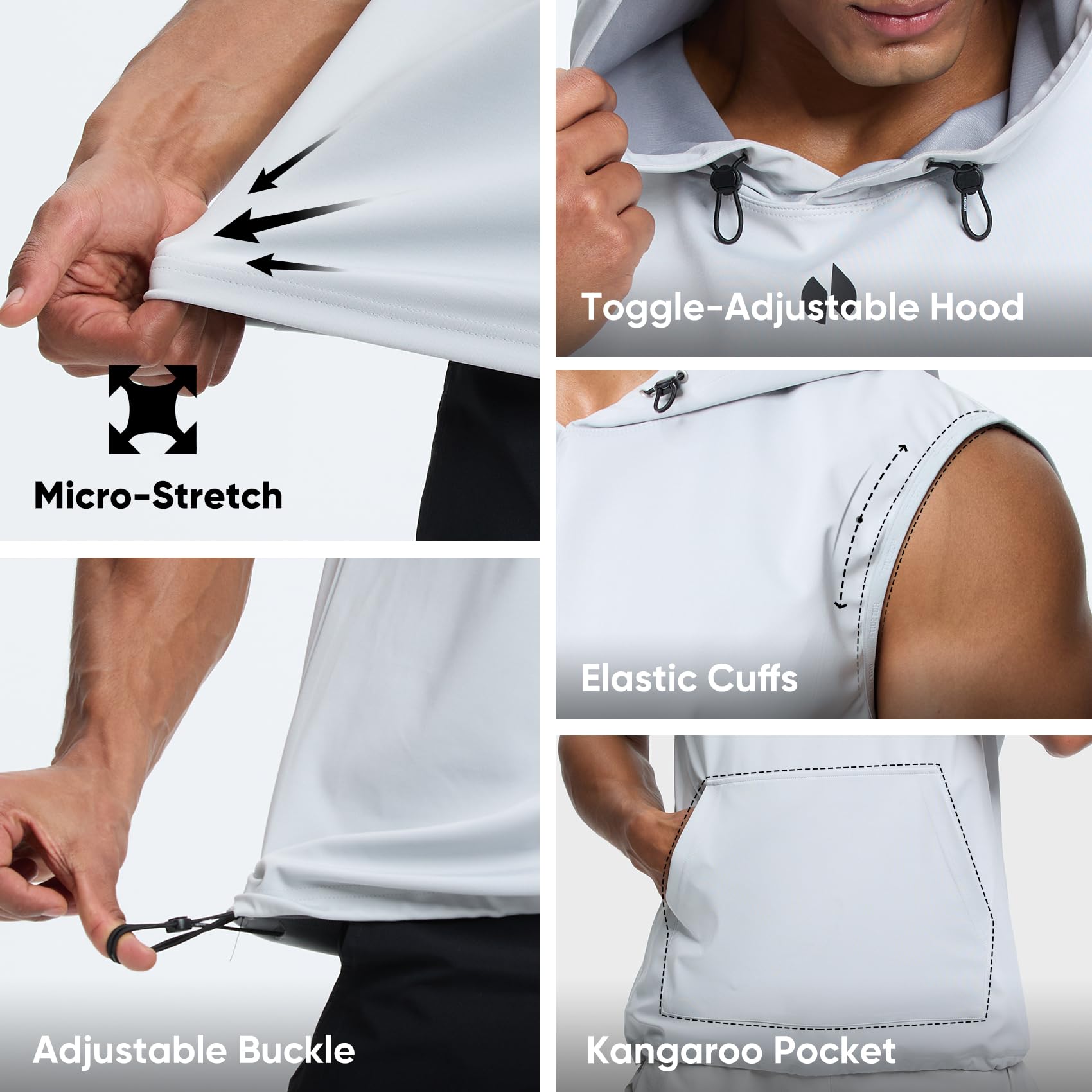 HOTSUIT Camiseta de sauna para hombre, antidesgarros, atrapa el calor, sin botones, sin mangas, para boxeo, ejercicio