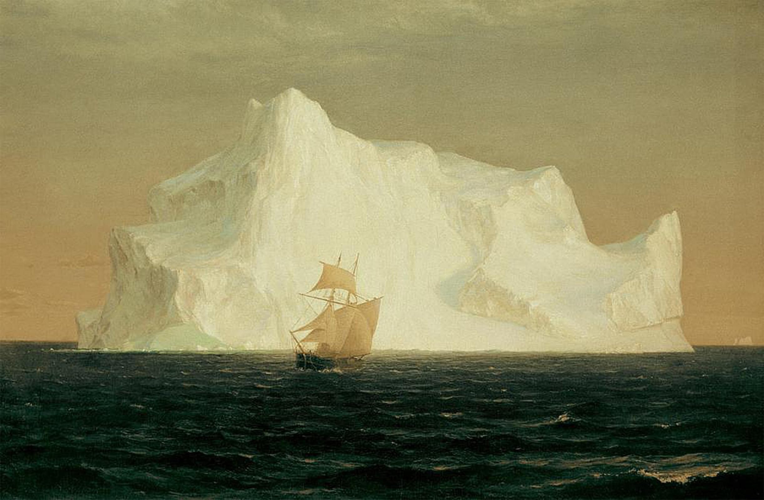 SERENDIPITP Aesthetic Poster Photo Wall Print Retro Picture the Iceberg by Frederic Edwin Church Modern Wall Artwork for Home Decor 60x90cm