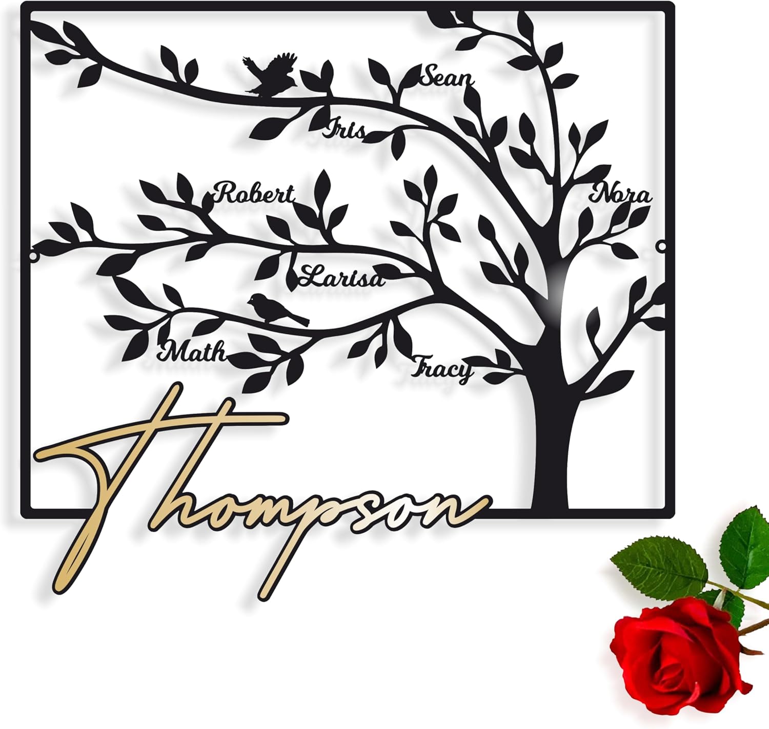 Custom Family Tree of Life Sign, Personalized Last Name & Family Members, Metal Wall Art Home Decor