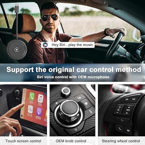 Miniatura 4 de Apple Carplay - Adaptador inalámbrico 2022 actualizado Apple CarPlay Dongle para el CarPlay original con cable del automóvil, convierte el CarPlay
