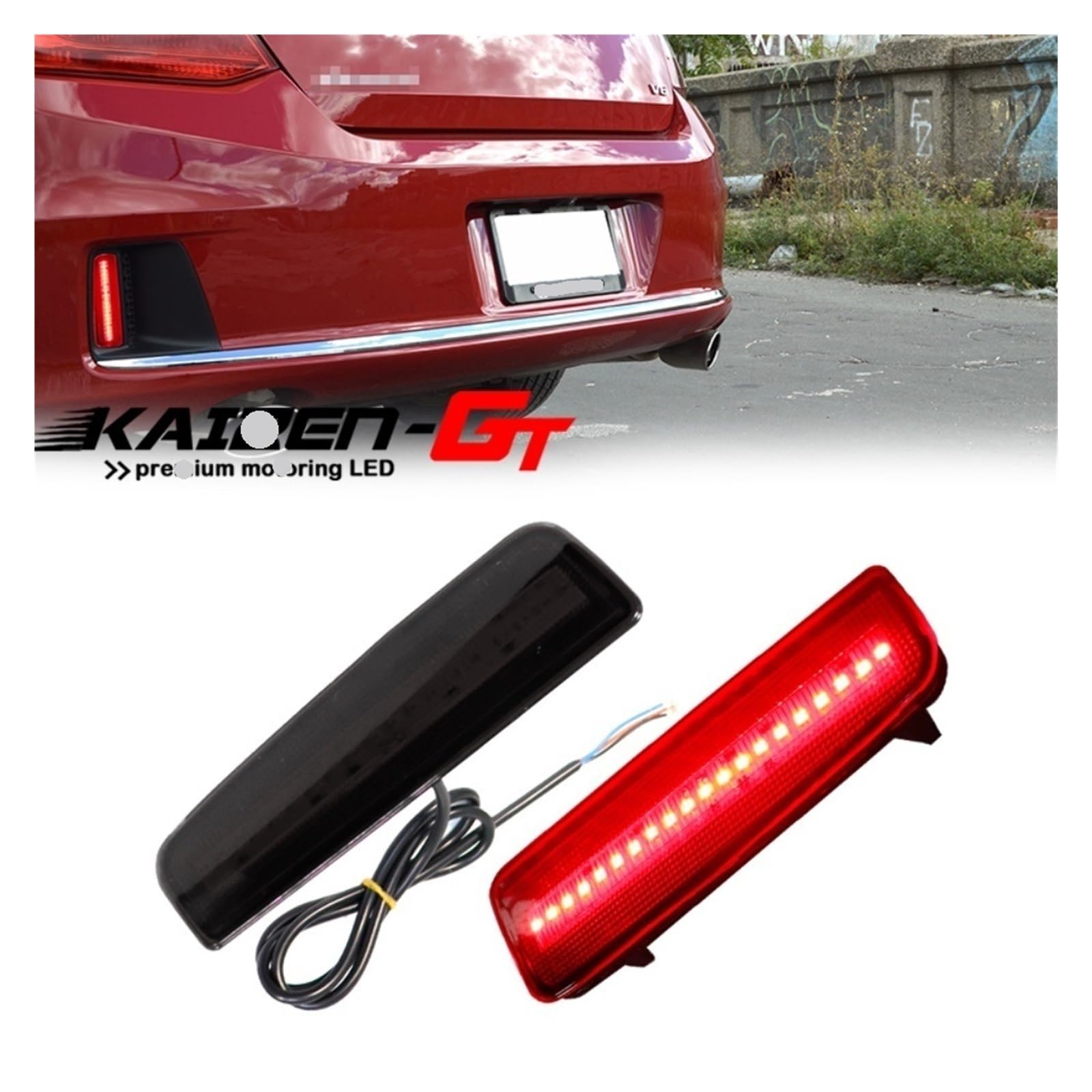 Luces Reflectoras LED Rojas para Parachoques Trasero De Coche, Luz De Freno/antiniebla, Luz De Posición para Ho&nda para Accord Coupé 2013-2015, 12V Luz de Frenos