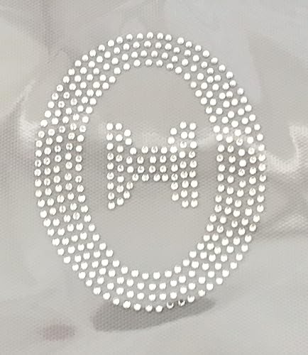 Miniatura 10 de Letras griegas, 4 pulgadas de alto, diamantes de imitación, transferencia termoadhesiva (Sigma)