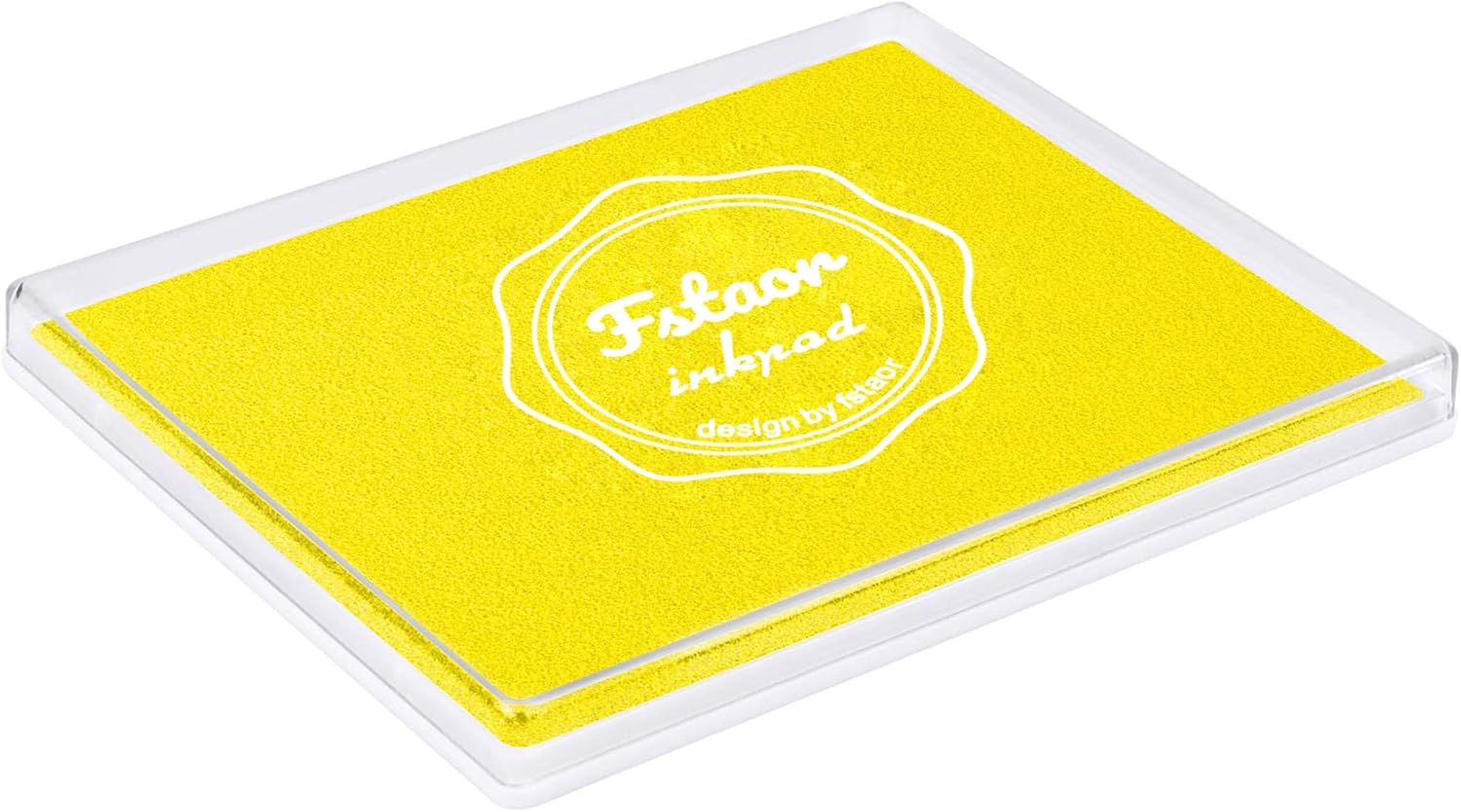 Fstaor Large Yellow Ink Pad for Rubber Stamps, 5x4 inch Non