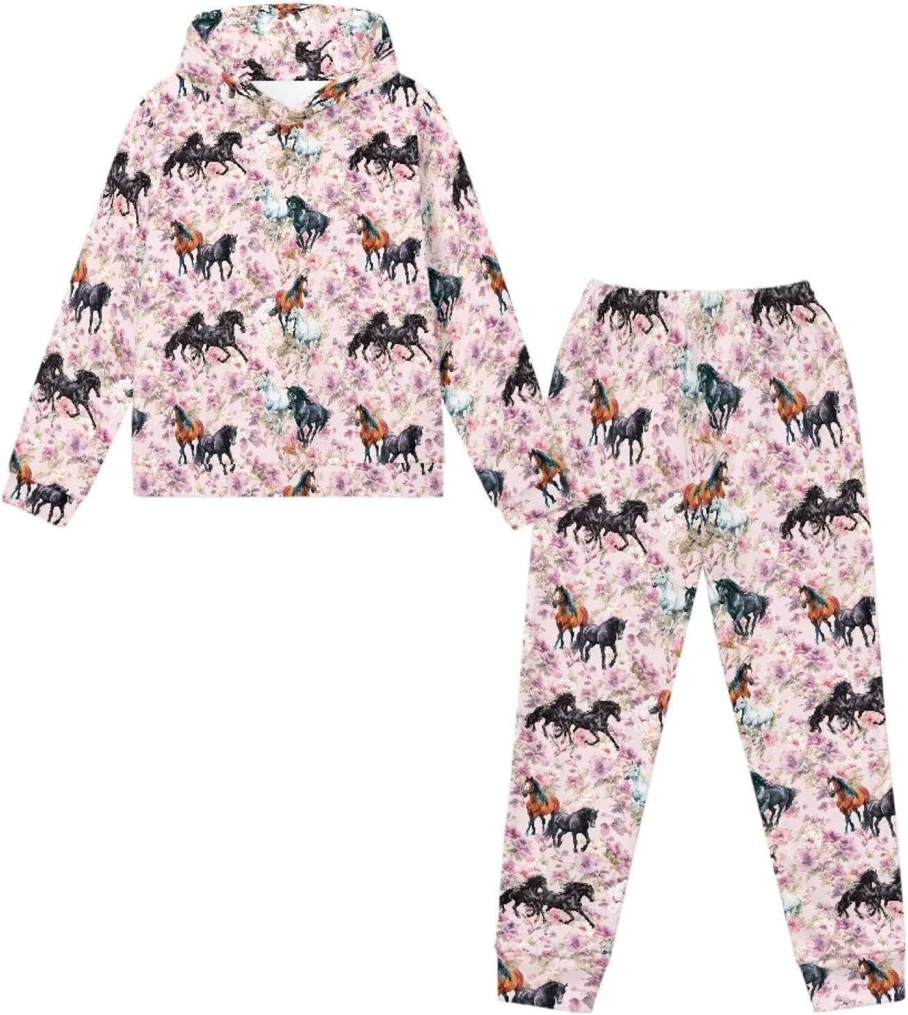 Girls Sweat Sets Comfortable Hoodie and Pant Long Sleeve Sweatshirt Fashion Girls 2 Pieces Athletic Sweatsuit