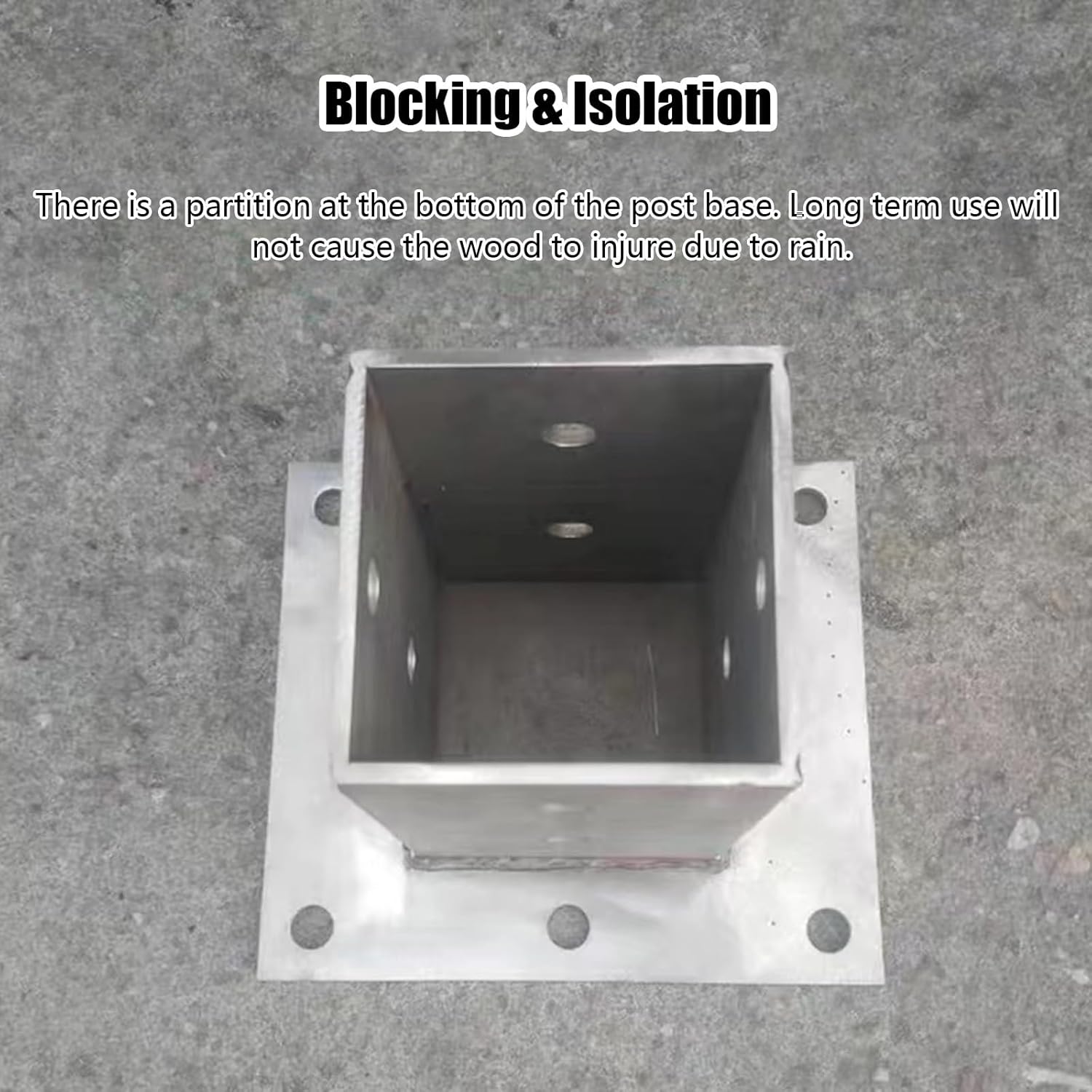 4PCS Heavy Duty Wood Post Base Railing Support, Post Brackets for Wood, DIY Gazebo Deck Pergola Square Stainless Steel Column Protectors(115x115x80mm/4.5x4.5x3.1in)