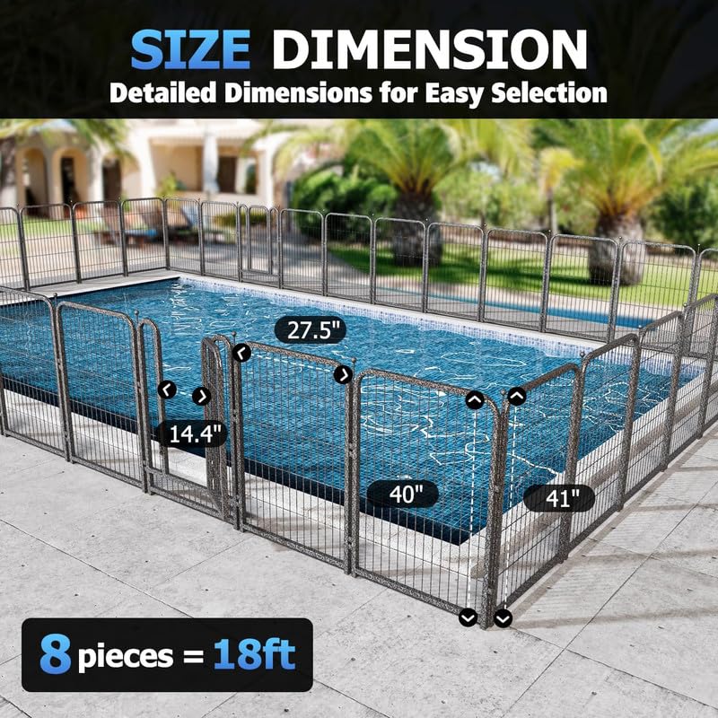 Cerca metálica para piscina 16 paneles 36.75ft x 40in miniatura 5