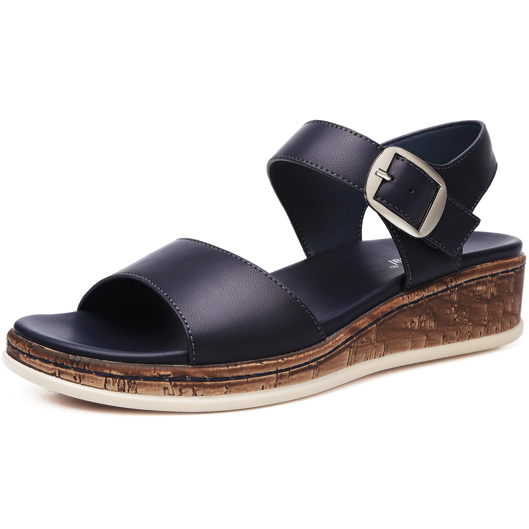 DimaiGlobal Damen Keilabsatz Sandalen Low Wedge Sommer Bequeme Elegante Sandaletten Mit Arch Support Orthopädische Sandale Leichte Freizeit
