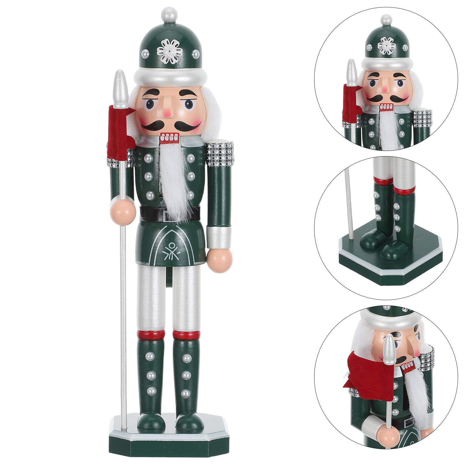 Beaupretty Adorno Navideño de Madera Artesanal con Perlas para Embellecimiento de Árbol de Navidad, Coleccionable y Elegante para Ambiente Festivo