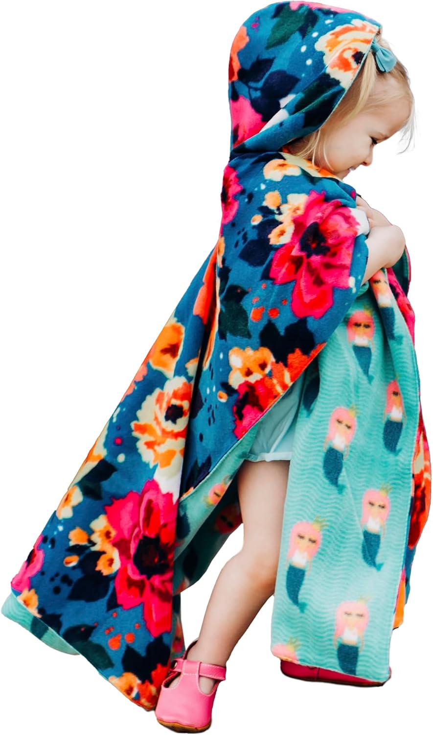 Birdy Boutique Car Seat Poncho for Kids – Reversible Warm Blanket with Hoodie – Safe to Use Over Seat Belts – Easy On, Easy Off, and Doesn’t Impact Seat Performance – Mermaid Floral – One Size Birdy Boutique Car Seat Poncho for Kids – Reversible Warm Blanket with Hoodie – Safe to Use Over Seat Belts – Easy On, Easy Off, and Doesn’t Impact Seat Performance – Mermaid Floral – One Size