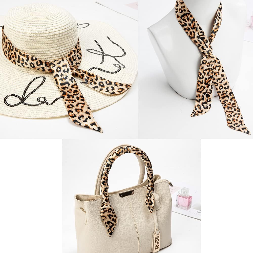Satin Head Scarf Long Purse Scarf Hair Neck Scarf Bag Scarf for Handbags image 2