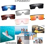 FEISEDY Fashion Oversize Siamese Lens Sunglasses Women Men Succinct Style UV400 B2470