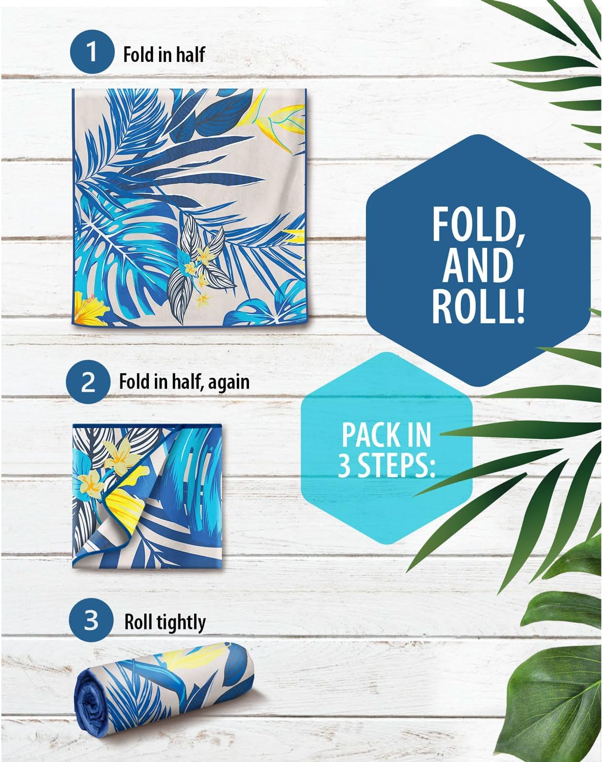 VENTURE 4TH Microfiber Beach Towel: Quick-Dry, Compact, Sand-Free, Absorbent, Sandproof and Lightweight - Perfect for Camping, Beach, and Roadtrips (Hibiscus Design | 35x78 inches) - Image 6