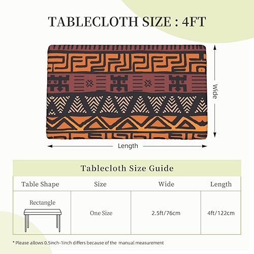 Miniatura 7 de Mantel tribal africano de tela de barro para mesas rectangulares, a prueba de aceite, a prueba de derrames y fácil de limpiar, mantel de mesa con