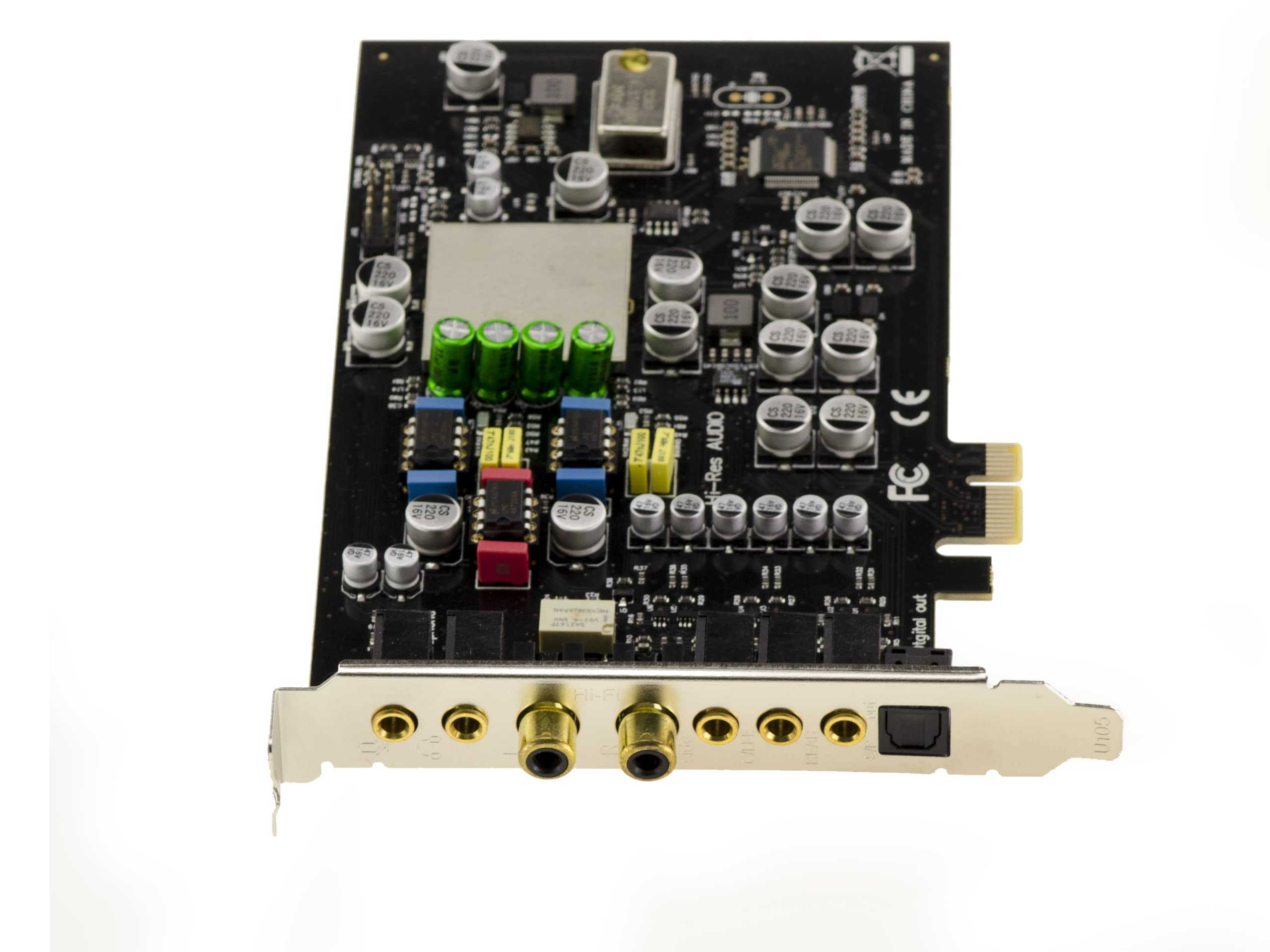 KALEA-INFORMATIQUE Tarjeta amplificadora de Sonido HiFi PCIe HD 7.1 192KHz 24bit 122db con TCXO 0.1ppm - CMedia Oxygen CM8828