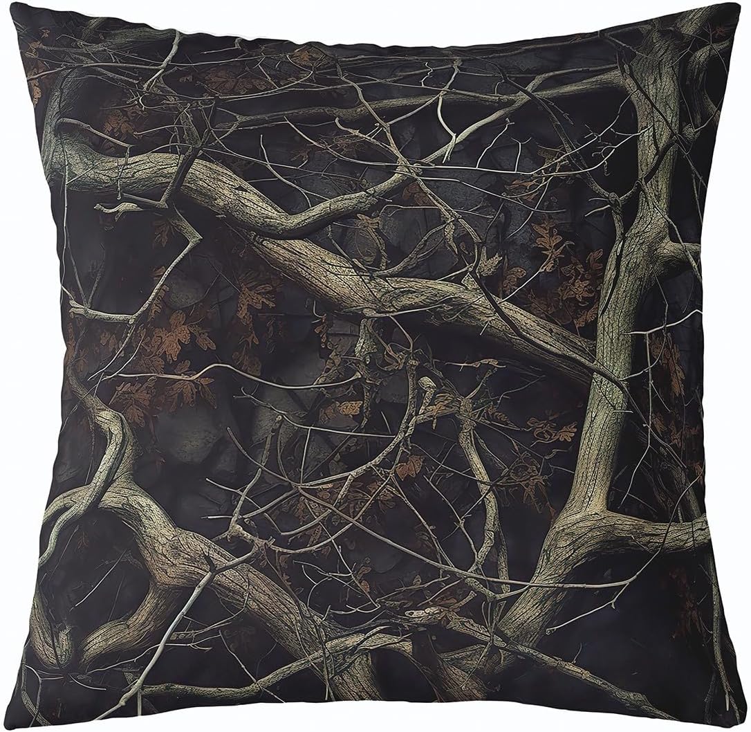 Feelyou Branch Throw Pillow Covers 22"x22" Set of 2 Leaf Pattern Cushion Case for Sofa Couch Bed Chair Car Leaf Branches Decorative Pillow Case Pillowcase Nature Theme Outdoor Pillows Covers