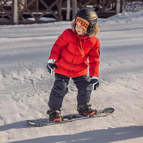 Miniatura 6 de HADEEONG Guantes de invierno para niños, impermeables, guantes de nieve para niños y niñas, guantes cálidos para deportes al aire libre, snowboard,