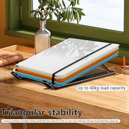 Miniatura 7 de Soporte para laptop, soporte para tableta de computadora, soporte plegable de aluminio ajustable para laptop, compatible con MacBook Air Pro,