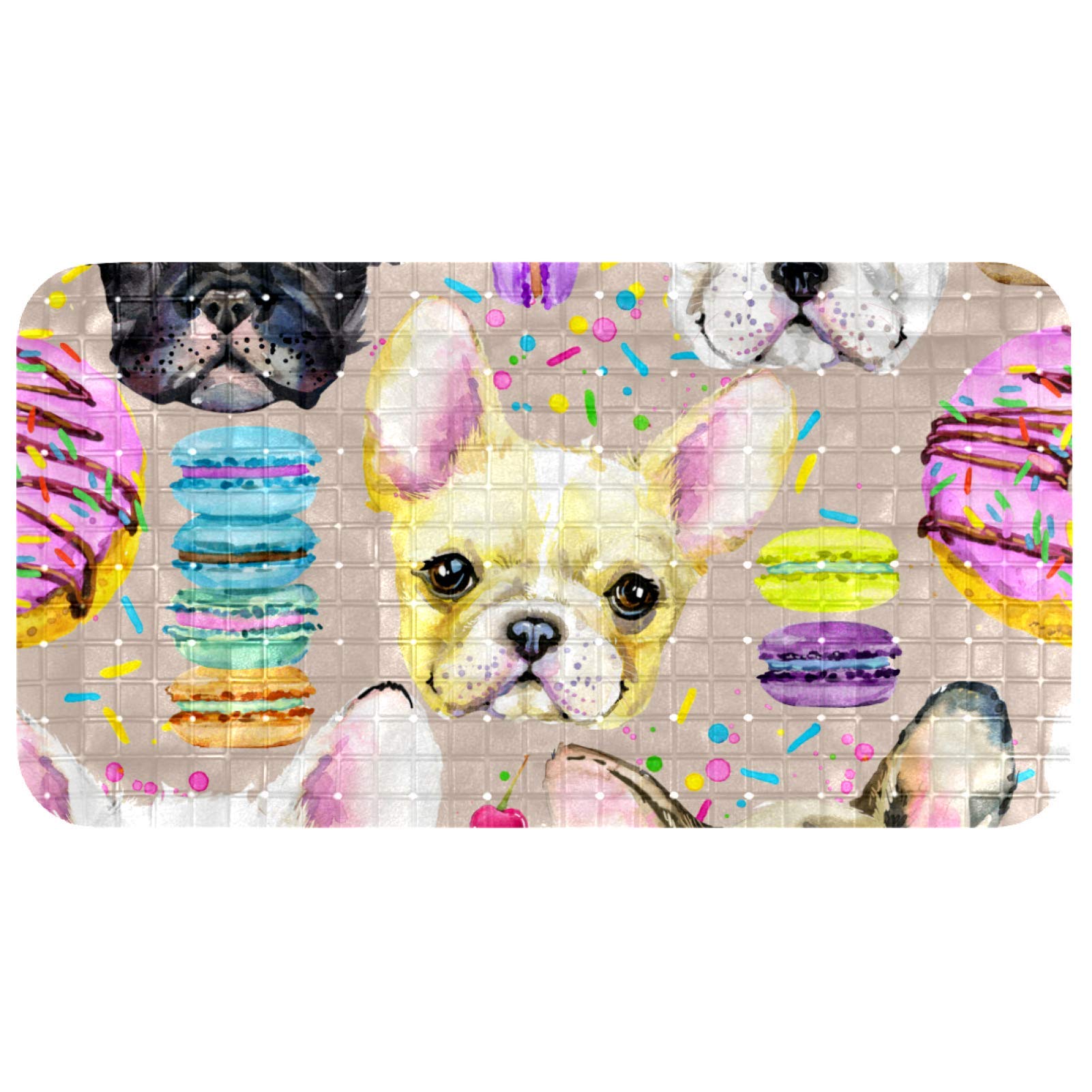 Alfombrilla de bañera infantil para una ducha segura y divertida con diseño de bulldog