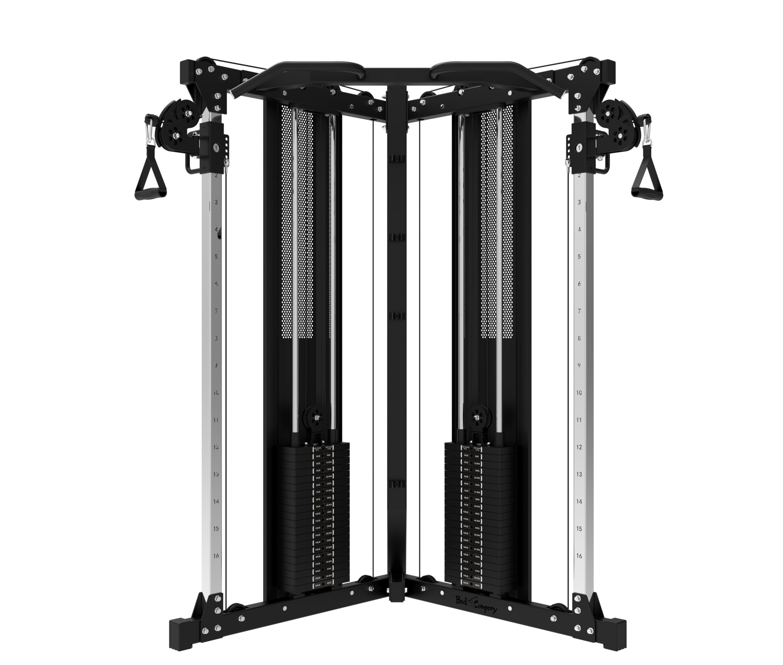 V-Station Cross Over Kabelzug mit 180 kg Steckgewichten und Klimmzugstange I I Seilzug Fitnessgerät inkl. Zubehör