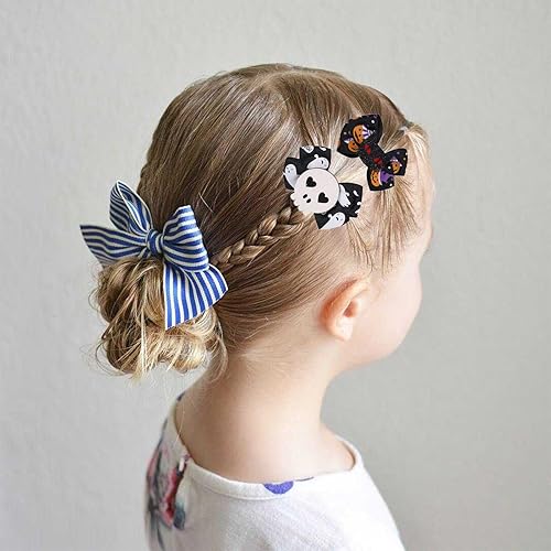 Miniatura 3 de 6 pinzas para el cabello de Halloween, lindas y divertidas, calabaza, calavera, fantasma, araña, arco, horquilla, gato, clip para el cabello,