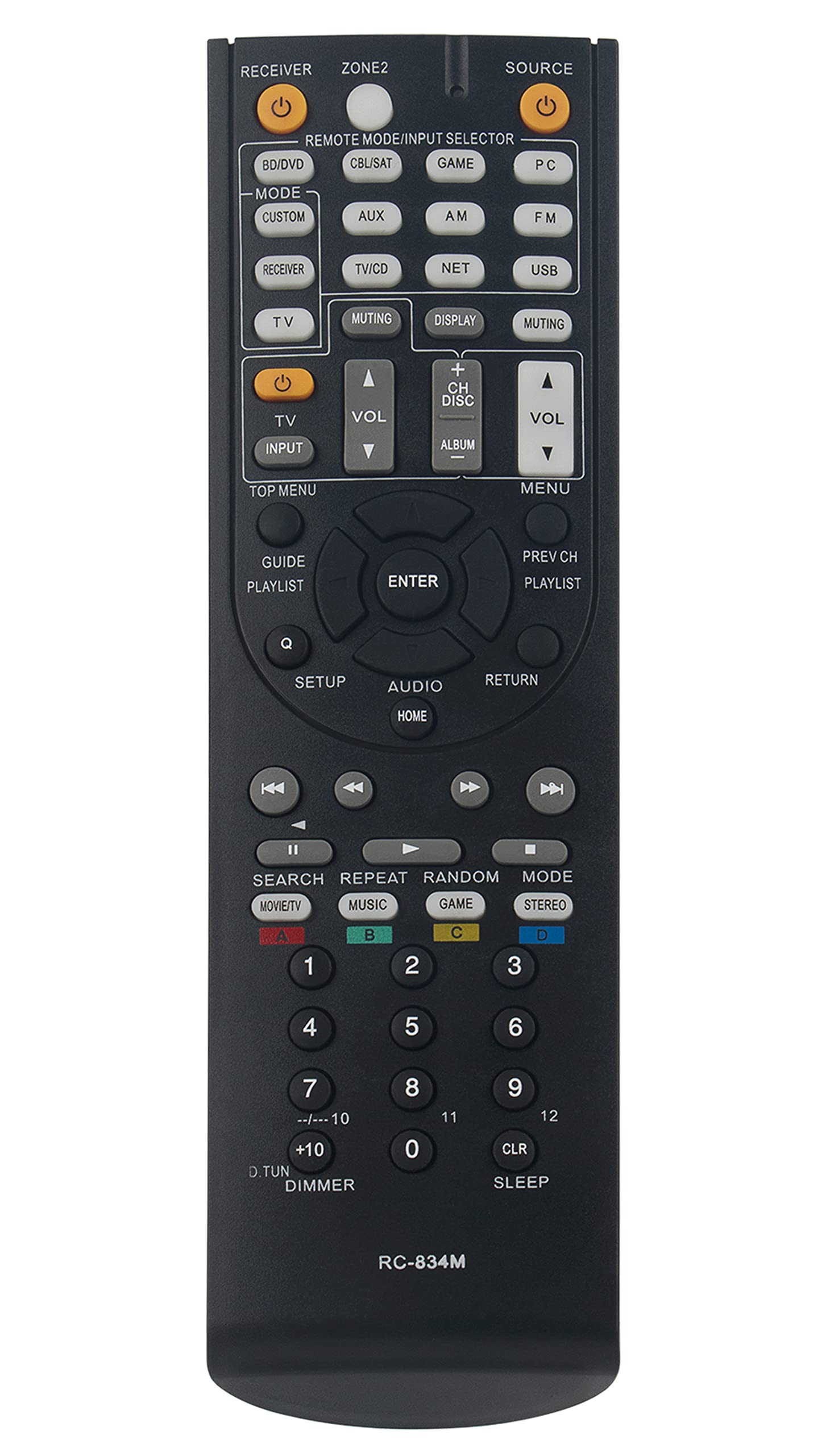 Amazon.com: RC-834M Replaced Remote fit for Onkyo AV Receiver TX