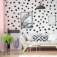 Outus 500pcs Black Irregular Polka Dot Peel & Stick Wall Decals - Boho Nursery Stickers for Kids Bedroom Headboard & Classroom Decor