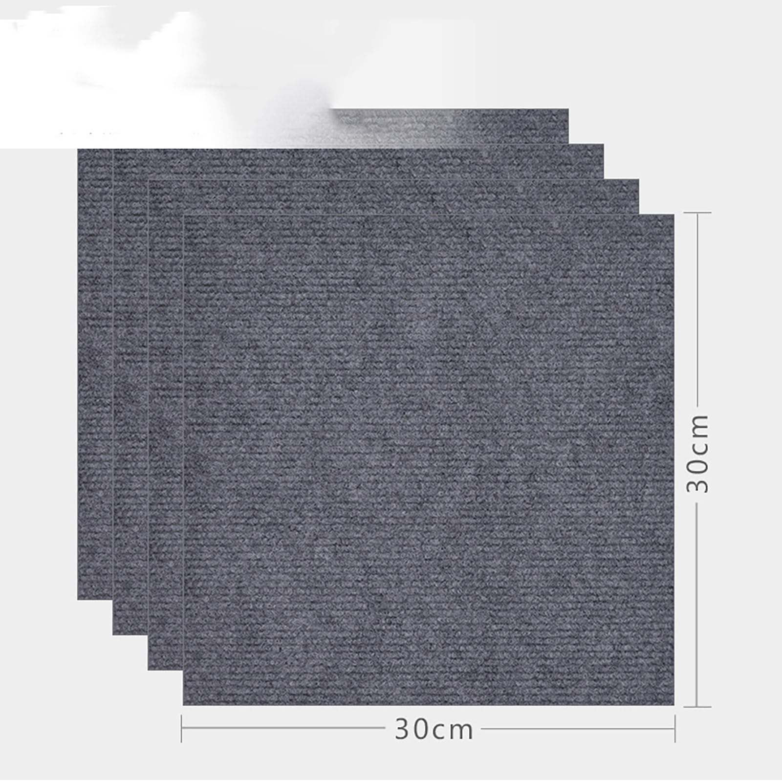 Teppichfliesen, Teppichfliesen Selbstklebend, Teppichboden, Teppich Fliesen, Teppichfliesen Selbstliegend für Büro, Wohnzimmer, Balkon,30 Stück (Size:30 * 30CM(11.81 * 11.81IN),Color:Hellgrau)