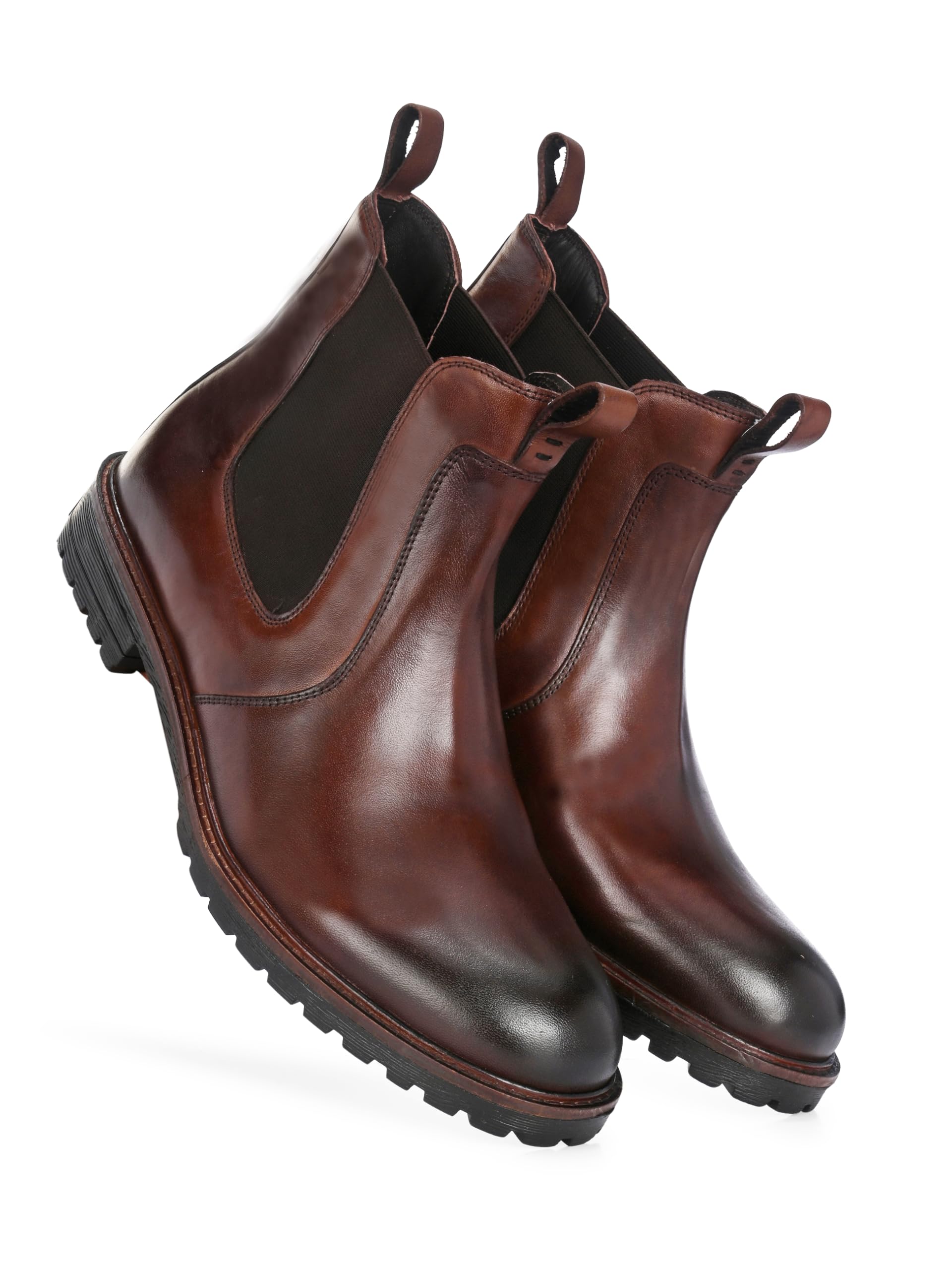 Harrykson LondonMen's Chelsea Motorcycle Boots - Classic Leather Riding Boots with Rugged Sole and Pull-On Design
