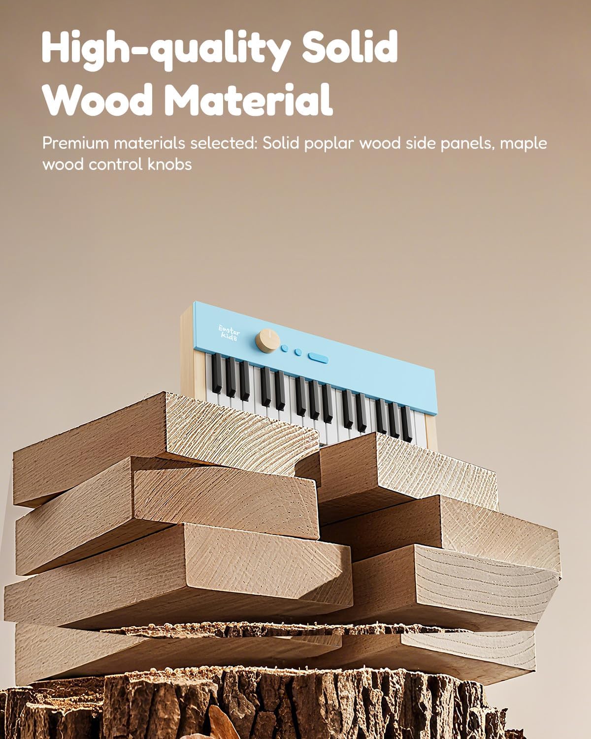 Kids Piano Keyboard, 32 Keys Digital Piano for Kids, Music Educational Instrument for Beginner, Mini Wood Keyboard Piano for Toddler, Light Blue - Image 8