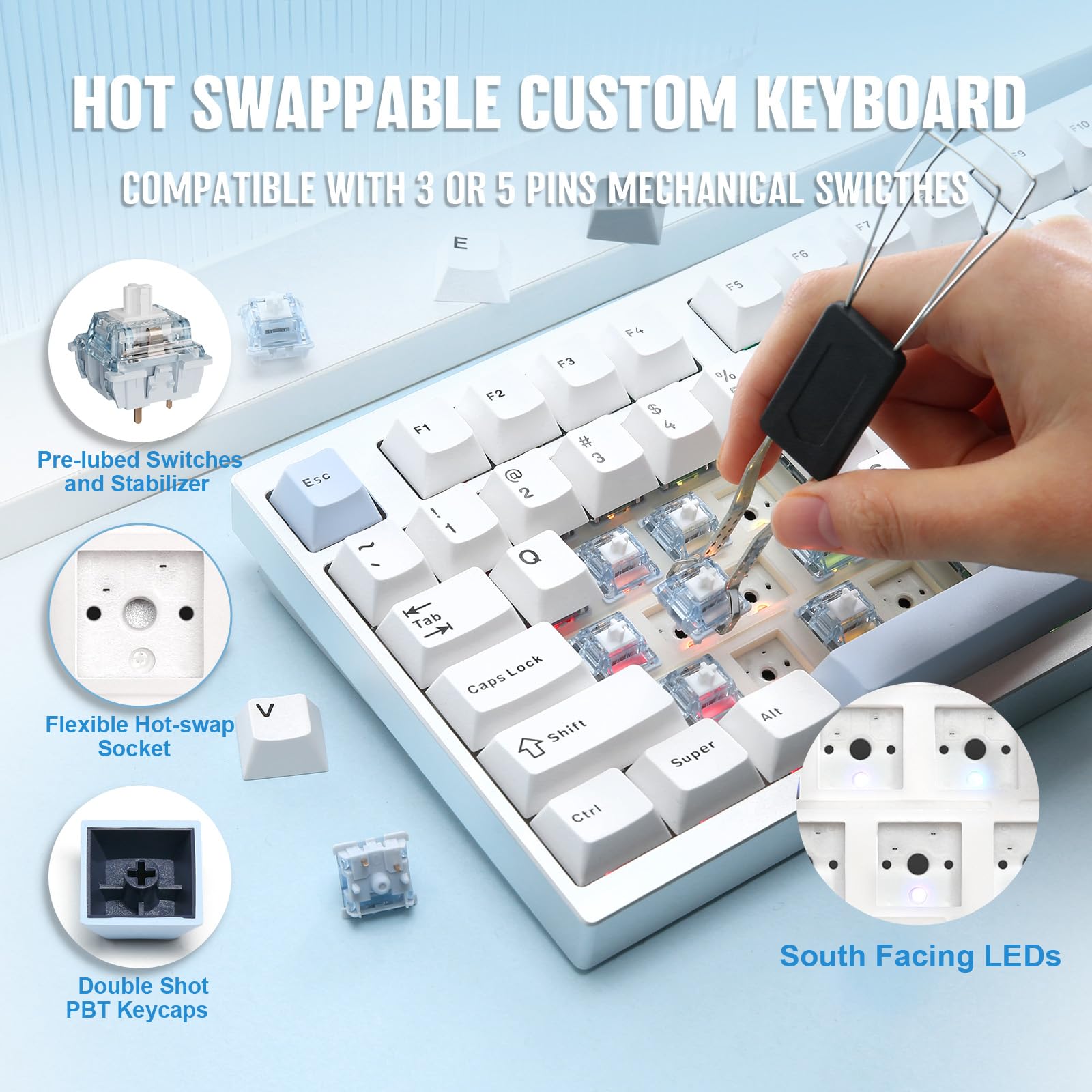 新品　YUNZII AL75 PRO 80キー ゲーミング メカニカルキーボード YUNZII AL75 PRO CNC Aluminum Wireless Mechanical Keyboard