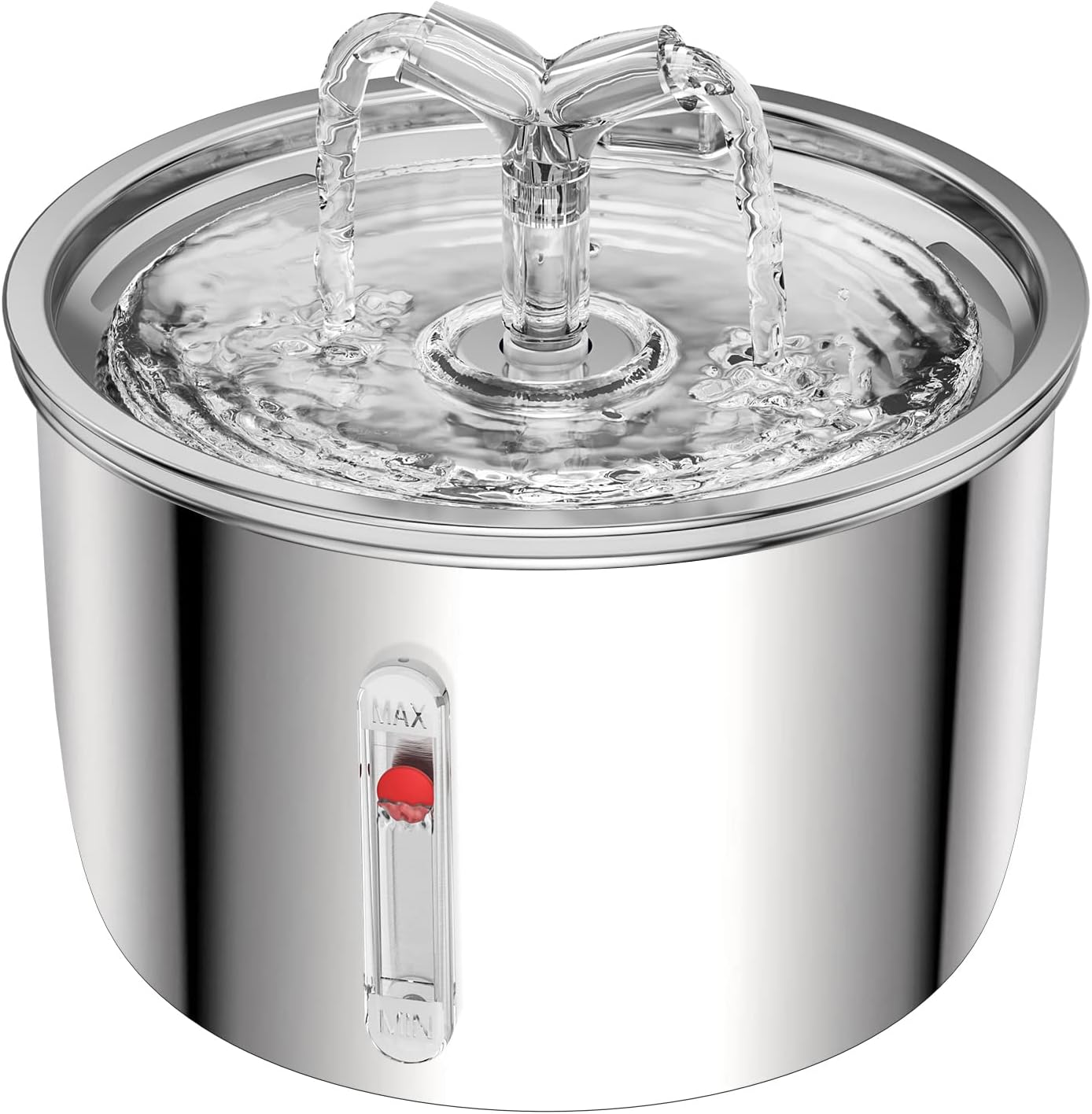 Cat Water Fountain Stainless Steel, 67oz/2L Pet Water Fountain Ultra Quiet Pump Cat Automatic Water Dispenser 3 Flow Modes for Inside Cats Small Dogs Puppies Multiple Pets Watering Supplies