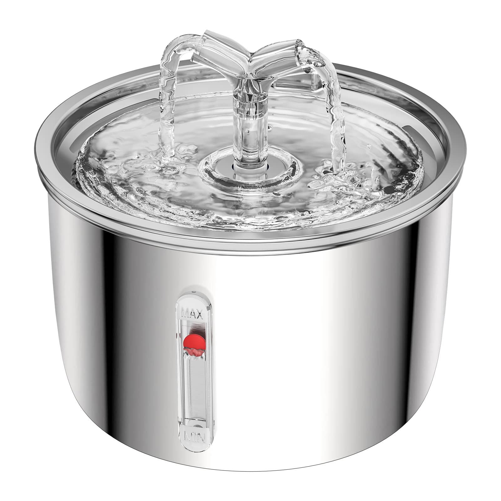 Cat Water Fountain Stainless Steel, 67oz/2L Pet Water Fountain Ultra Quiet Pump Cat Automatic Water Dispenser 3 Flow Modes for Inside Cats Small Dogs Puppies Multiple Pets Watering Supplies