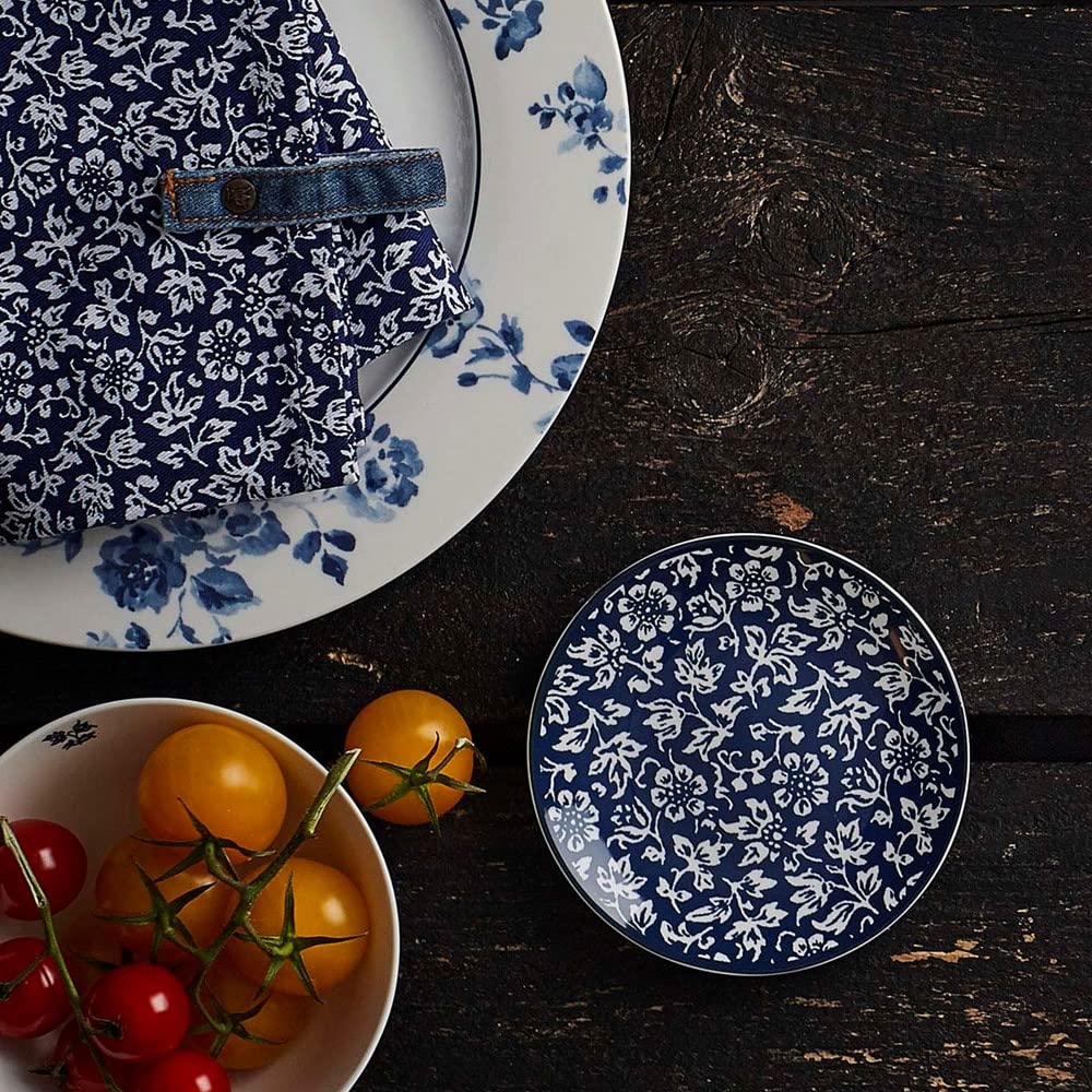 Laura Ashley Blueprint Collectables Plat à Four Carré En Porcelaine Sweet Alyssum 23 X 23 Cm