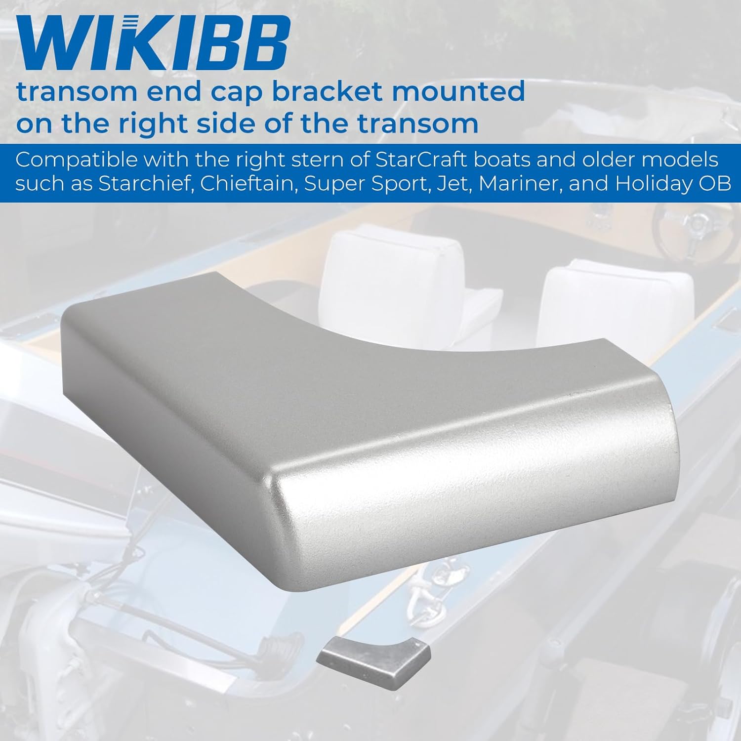 Transom End Cap Bracket Corner Guard Protector for Starcraft Boat Starboard, Boat Transom End Cap for Older Starchief Chieftain Jet & More Models, Right Resin