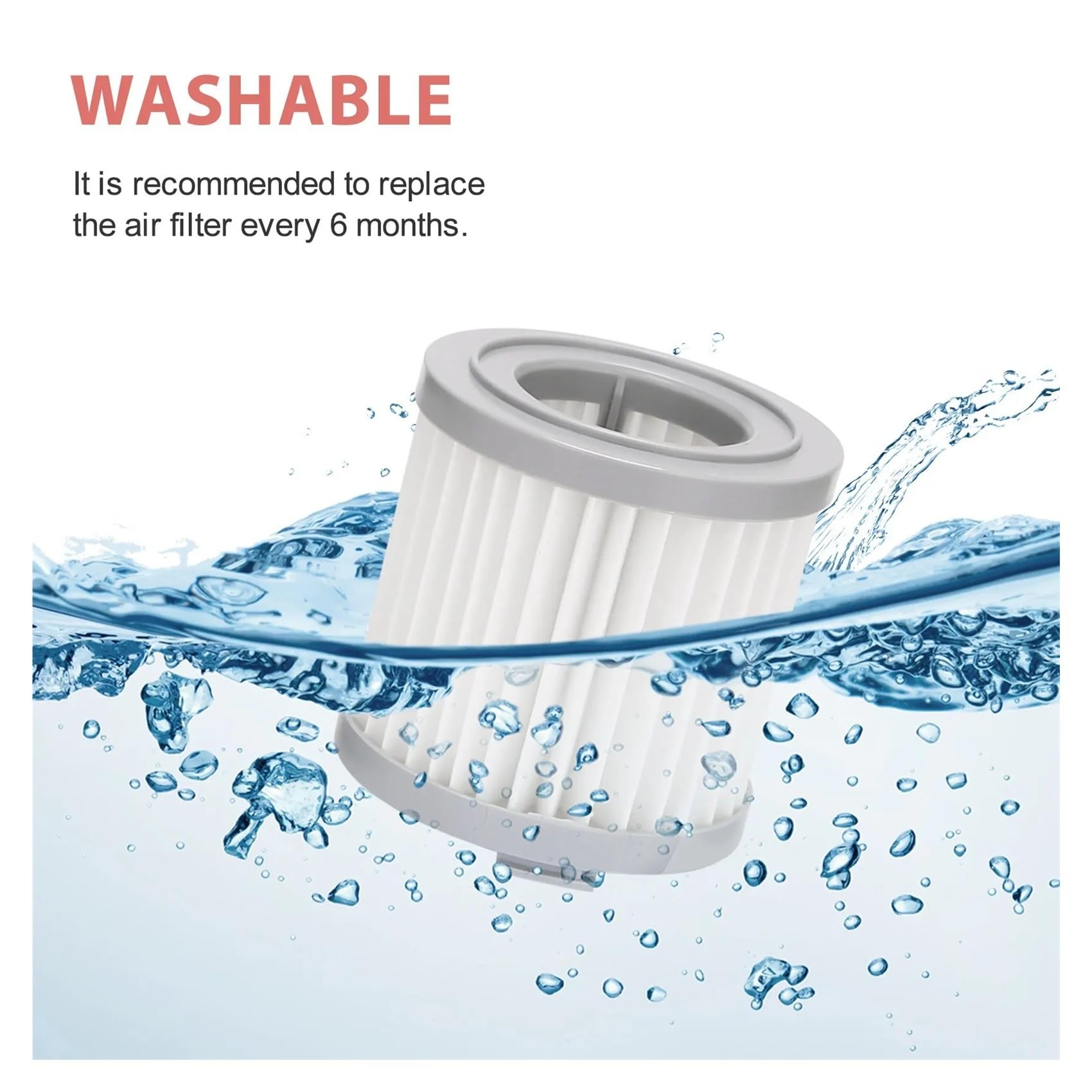 Compatible con Xiaomi JIMMY JV51 JV53 JV83 CJ53, aspiradora inalámbrica de mano, lavable, filtro eficiente, repuestos.(6 pcs)