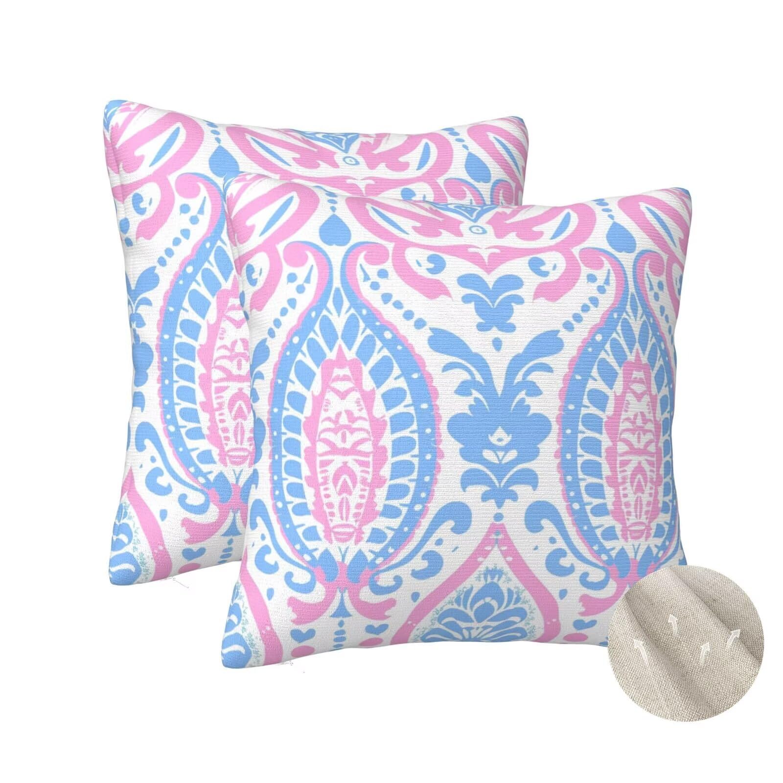 Housse coussin 60x60 cm lot de 2 bohême carré pour déco de canapé