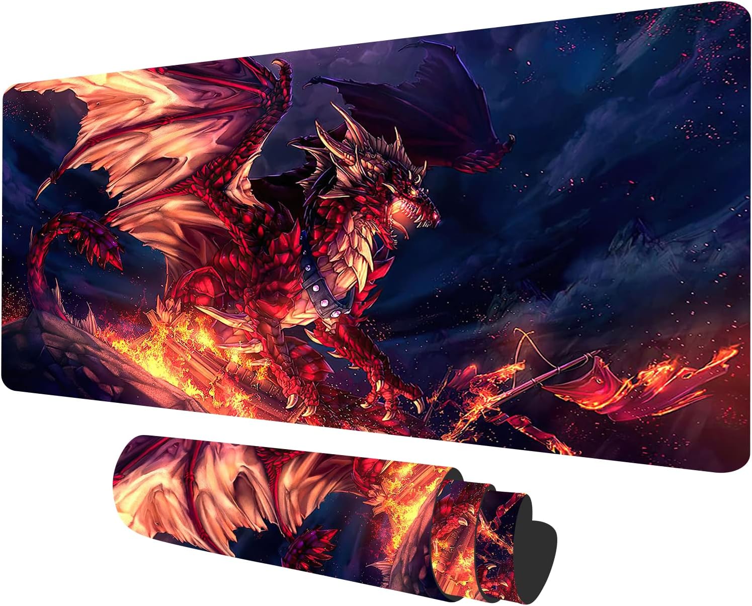 MTG Playmat 23.6x13.7 inches Ultra Pro Dragon Playmat Board Game Play Mat for TCG CCG Card Game Mats Mousepad Deck Playmat Computer Desk Mat