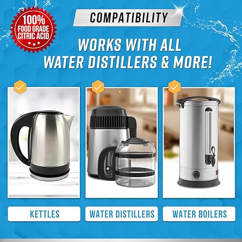 Miniatura 4 de ACTIVE Destilador descalcificador limpiador de ácido cítrico  2 libras a granel para limpiar destiladores de agua, cristales de ácido cítrico puro,