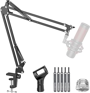 InnoGear Boom Arm Microphone Mic Stand for Blue Yeti HyperX QuadCast SoloCast Snowball Fifine Shure SM7B and other Mic, Medium