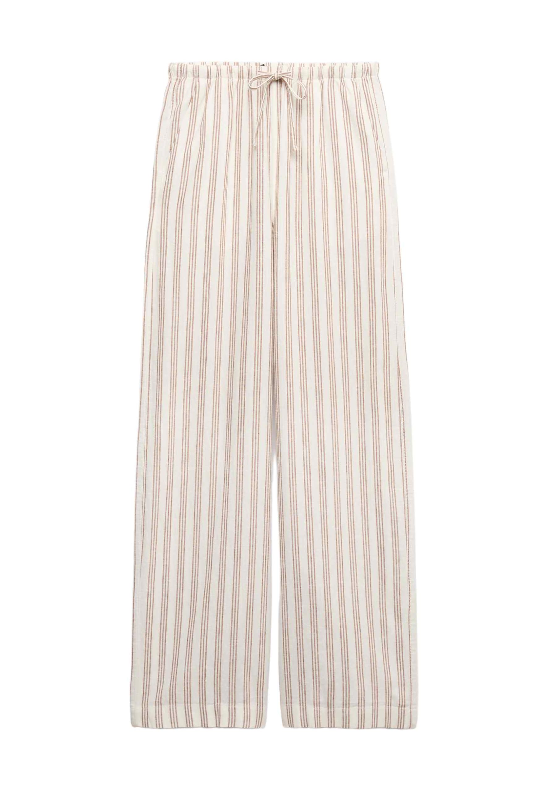 Marks & Spencer Damen Leinen Hose Regular | Mit mittlerem Bund, Beinform: Weites Bein, Waschung: Mittelblau, Zum Reinschlüpfen, Leicht