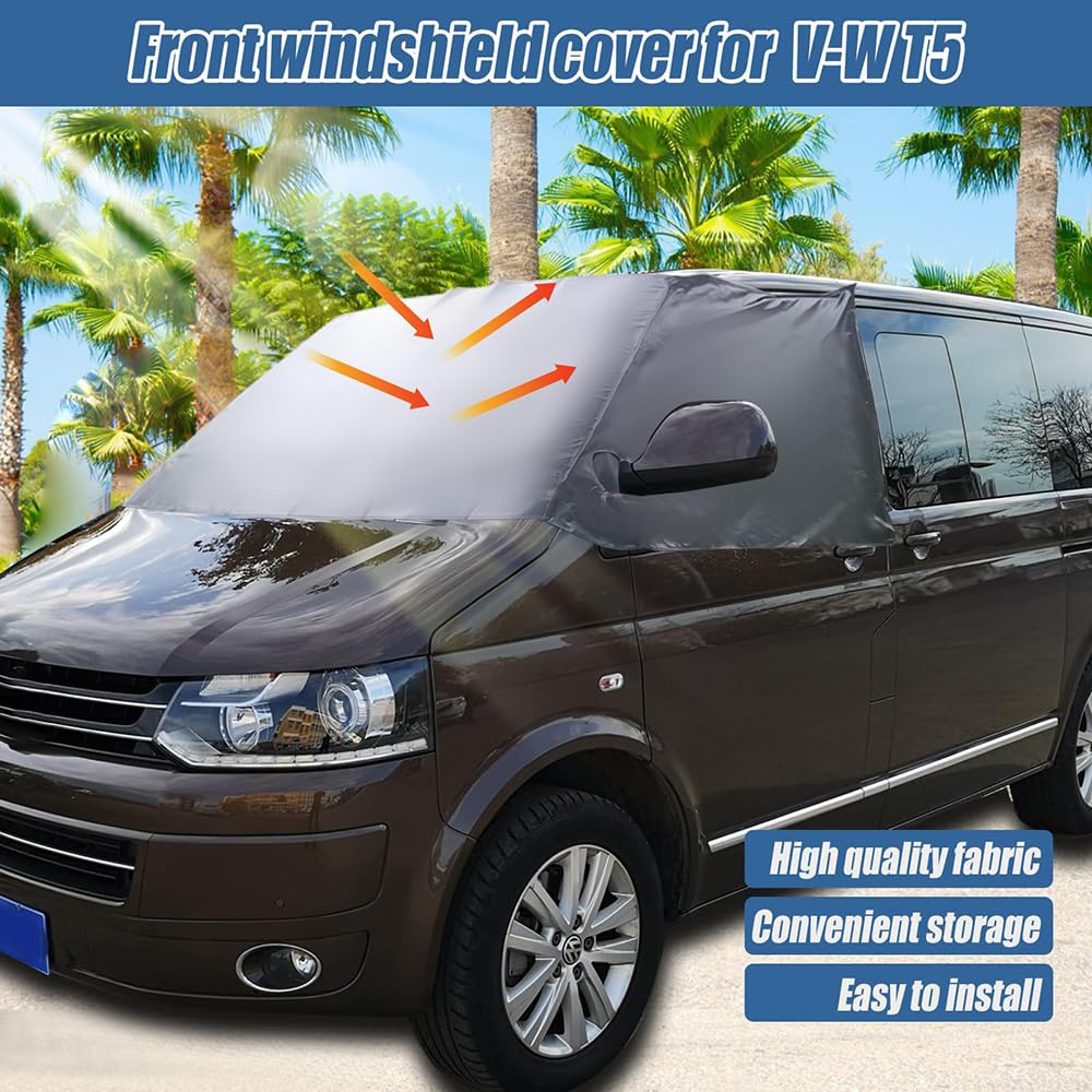 Oscurante Termico per Camper e Furgone Camperizzato per Toyota Proace City Verso (2019-2025 2026), Copertura Parabrezza e Vetri Laterali, Tutte Le Stagioni, Protezione Gelo, Neve e UV,Black
