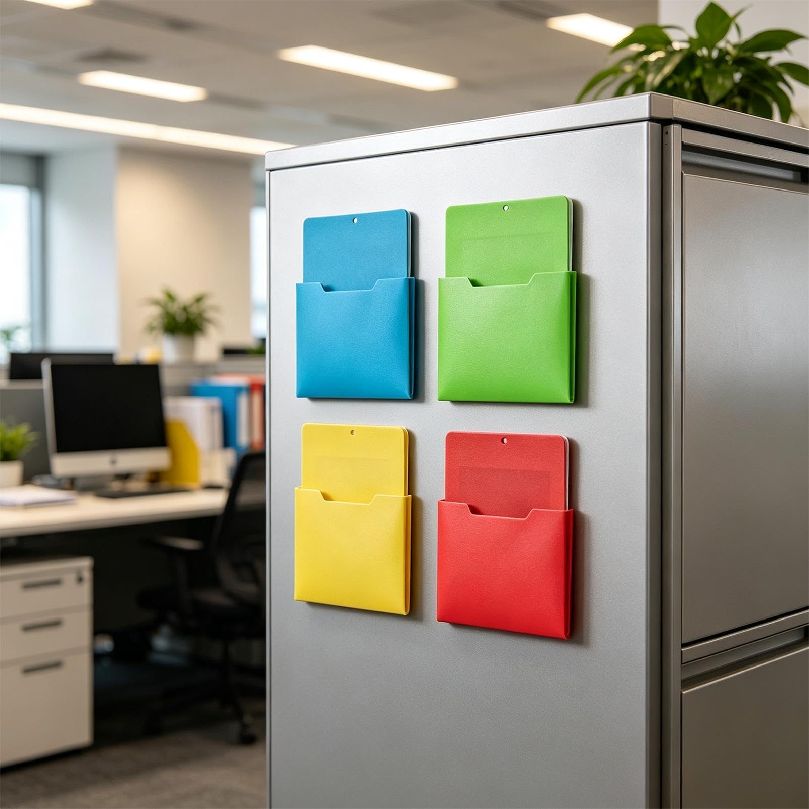 Magnetischer Wandorganizer 4er Set, A4 Papierhalter Mit Großer Magnetfläche