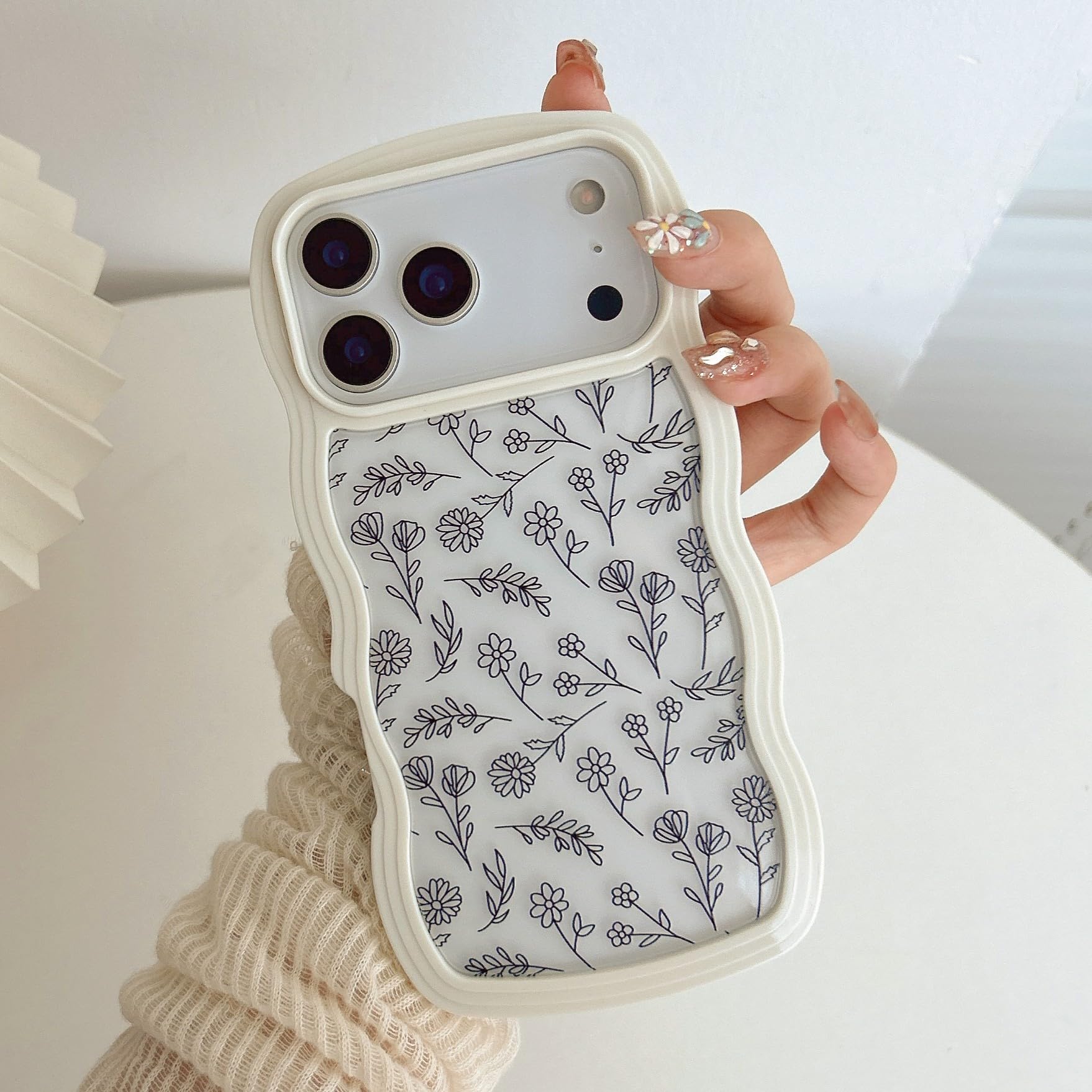 QLTYPRI Compatible with iPhone 16 Case, Cute Curly Wave Frame Clear Case for Girls Women, Transparent Soft Silicone TPU Bumper Shockproof Protective Cover for iPhone 16 - Pink — view 16