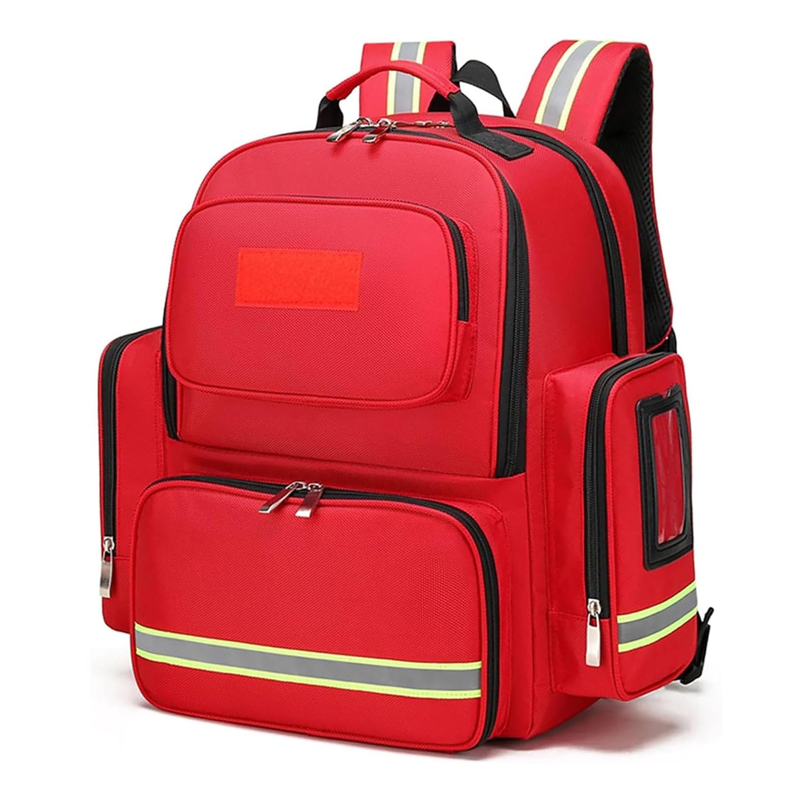 Zaino per traumi di emergenza, borsa di primo soccorso con riflettente | Kit di emergenza per traumi, borse per escursioni, attività all’aperto, viaggi, campeggio, asili nido(Red)