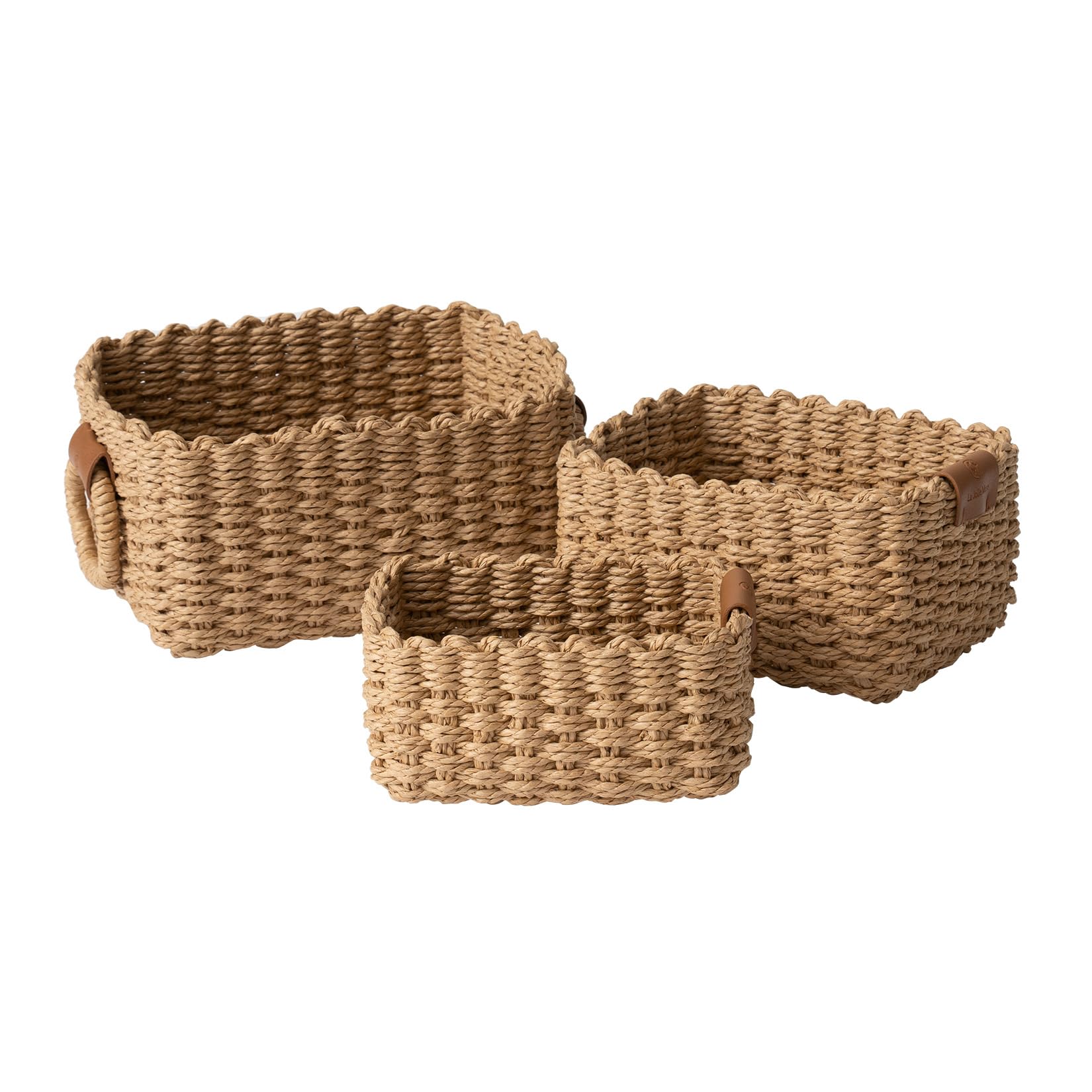Amazon.com: La Jolie Maison Small Sand Wicker Baskets Set of 3