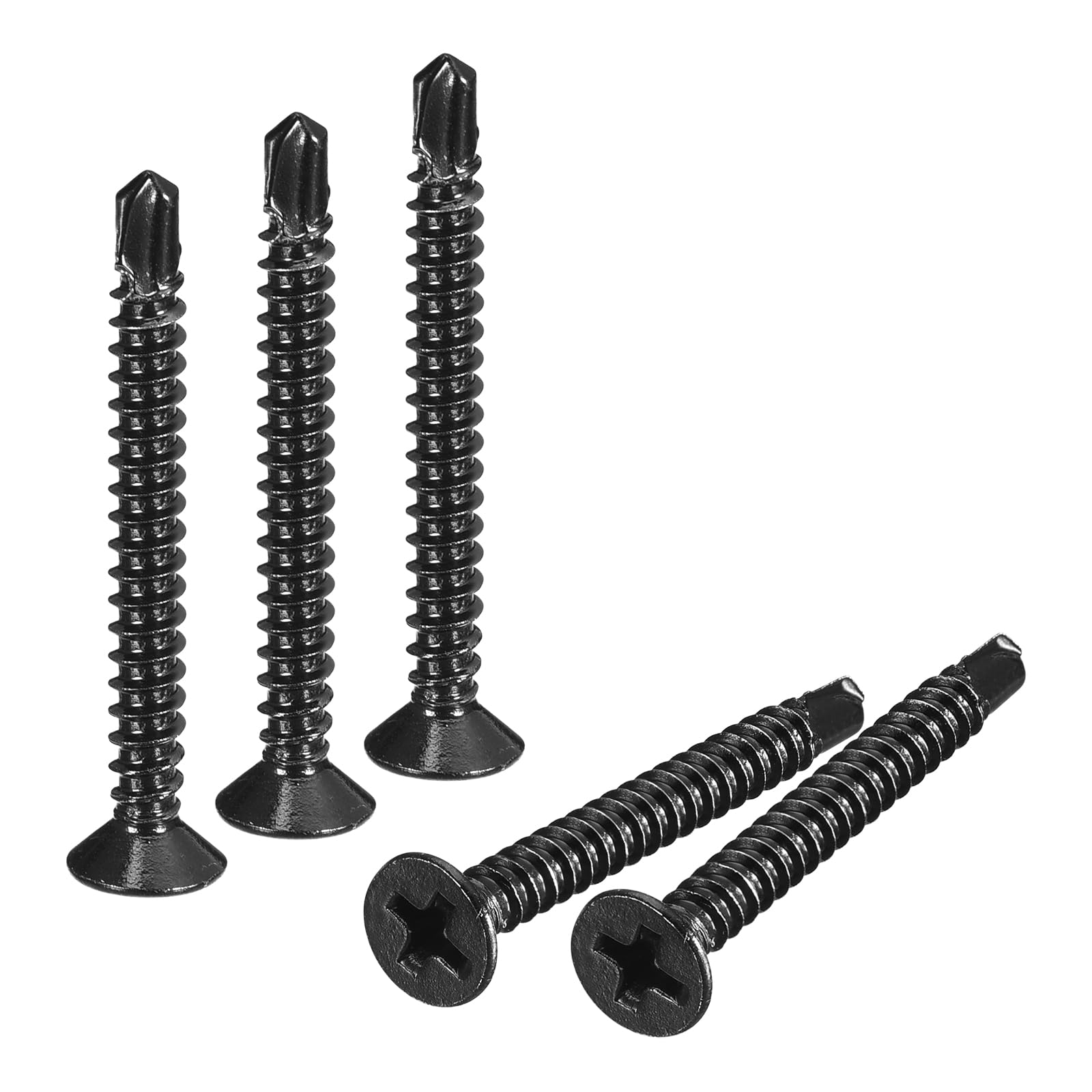 100 Vis Auto-perçage Tête Fraisée – 6 X 1-1/2 Pouces, Oxyde, Pour Tôle, Uxcell