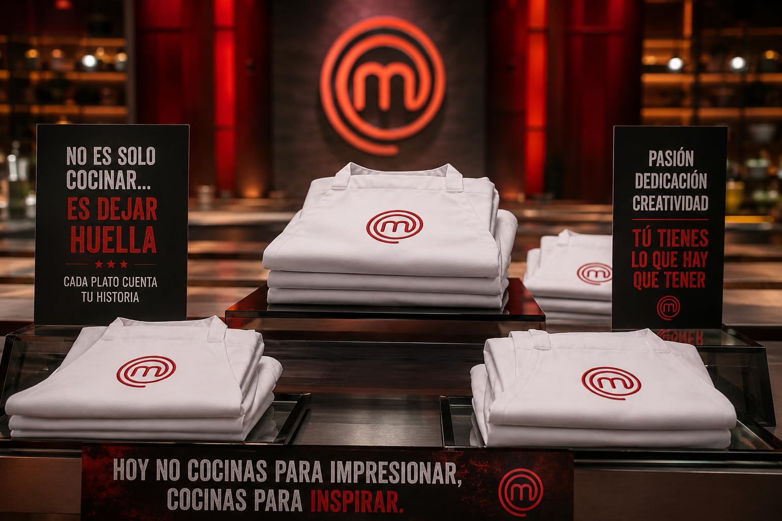 Tablier officiel Masterchef pour adultes et enfants brodé. Produit sous licence officielle. - Nouveauté mars 2021