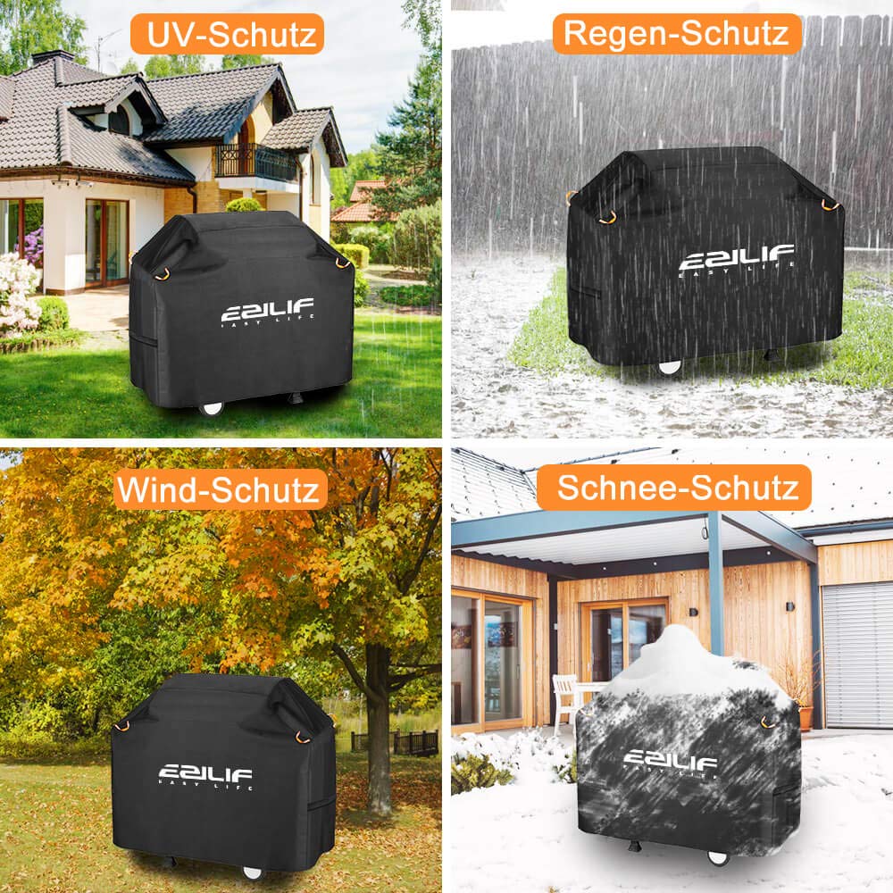 Copertura barbecue, resistente alle intemperie, 120 x 60 x 120 cm, in tessuto Oxford 210D, copertura per barbecue a gas, con strisce riflettenti, copertura protettiva per Brinkmann, Char